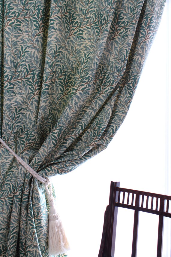 William Morris Curtains Willow Bough Minor Green 90 Drop Etsy