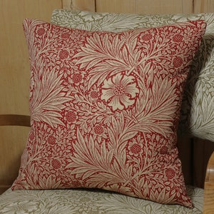 William Morris Cushion Cover Marigold Brick Manilla