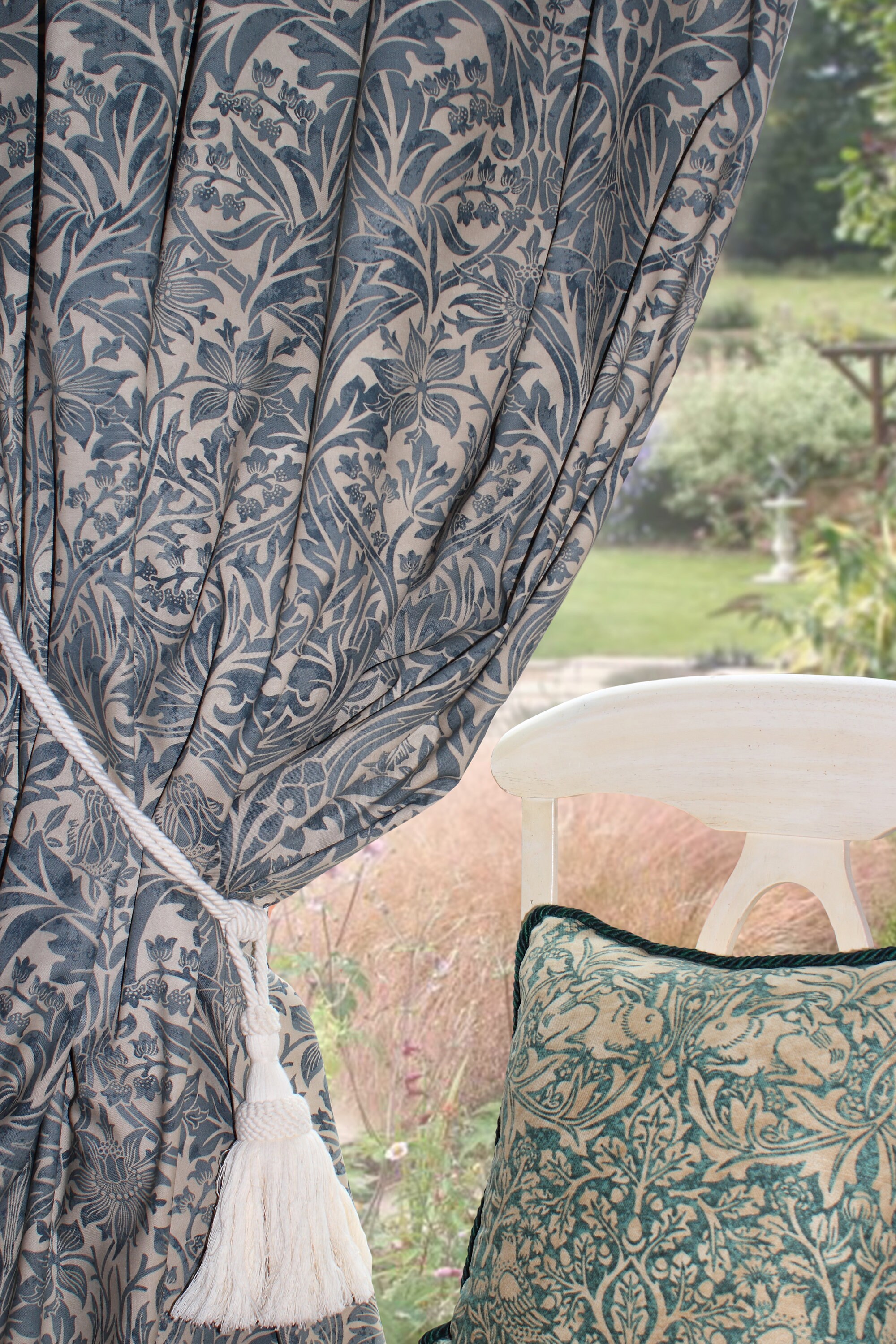 William Morris Curtains Bluebell Sea Green Vellum 90 Etsy
