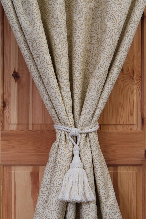 William Morris Lily Leaf Portiere Door Curtain Velvet Lined Wine