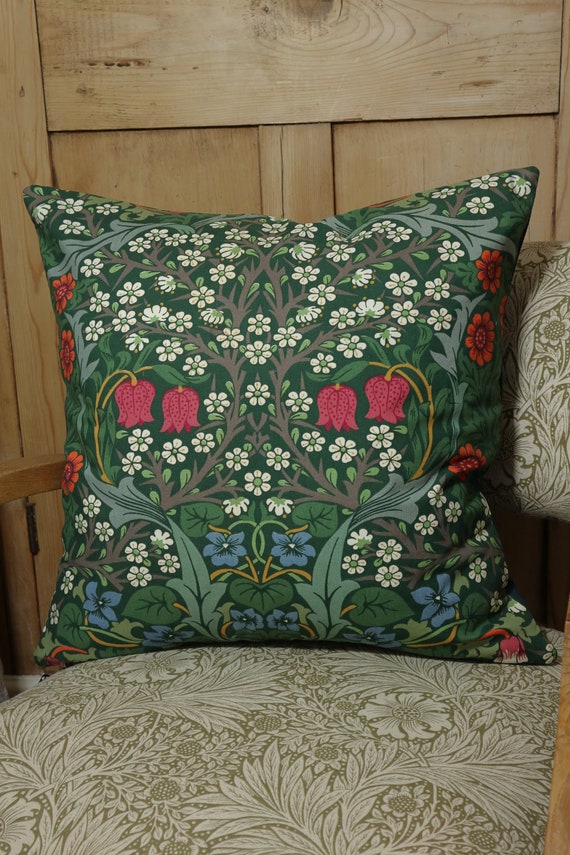 William Morris Vintage Blackthorn Cushion Cover Backed In Wool Etsy