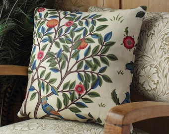 William Morris Cushion Cover Kelmscott Tree Wine and Woad