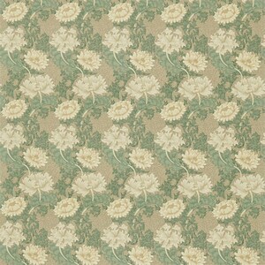 Morris & Co Chrysanthemum Door Curtain Green Ivory