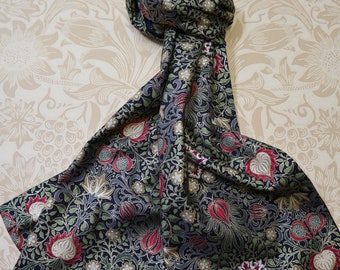 William Morris Persian Lined Scarf Black - Etsy