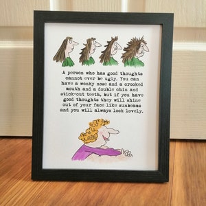 The Twits Quote and Watercolour Painting Roald Dahl Quentin Blake Hand Painted Good & Ugly Thoughts Sunbeams