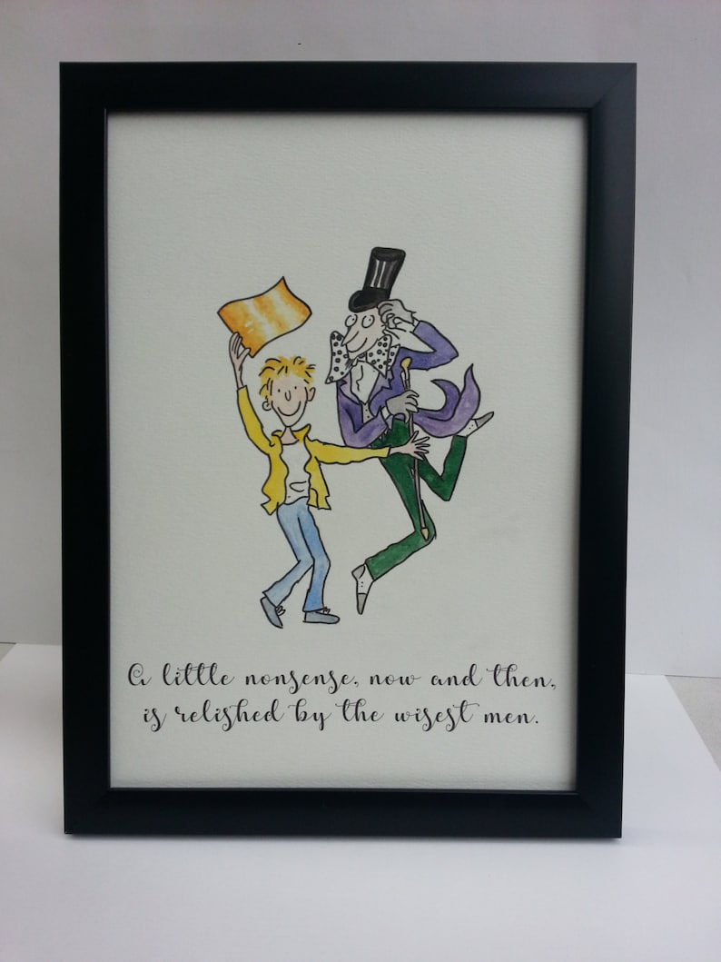 A4 Charlie and the Chocolate Factory Quote and Watercolour Etsy UK