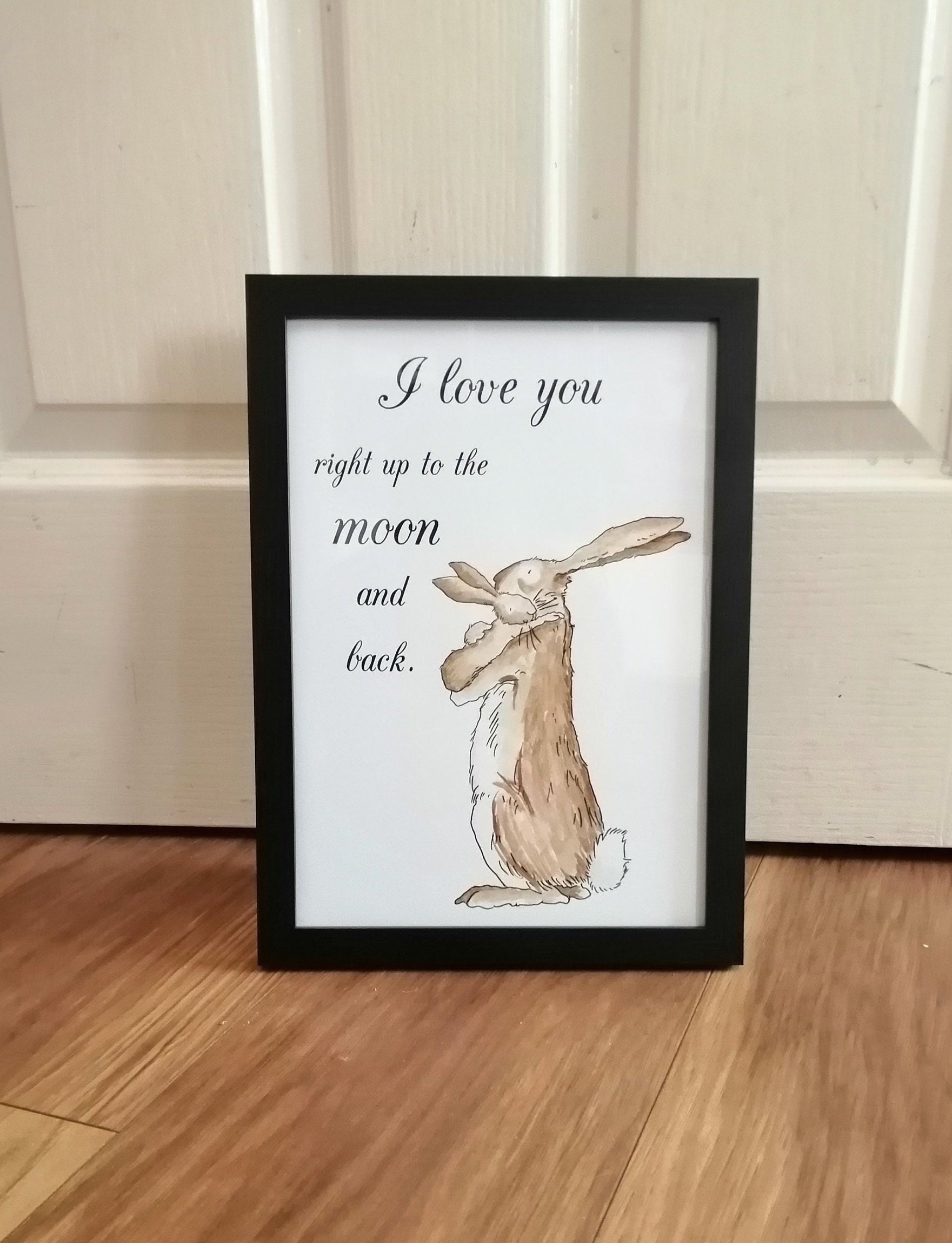 A4 Guess How Much I Love You Rabbit Cuddle Sam Mcbratney Anita Jeram Quote  and Watercolour Hand Painted Love You to the Moon and Back - Etsy, image size:1761x2297