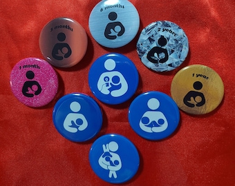 Breastfeeding Badge Pins international logo alternative buttons tandem twins toddlers pumping awards glitter golden diamond gold