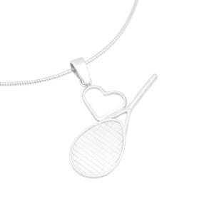 Tennis necklace, tennis racket, tennis jewelry, sterling silver, tennis lover gift, sports necklace, tennis gift, Silver racket, champion