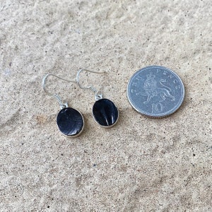 Oval Shungite earrings, sterling silver, Gemstone drops, Black earrings, natural Shungite jewelry, gemstone earrings, gift for her