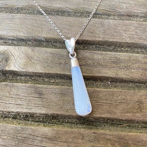 Moonstone necklace, sterling silver, rainbow moonstone pendant, birthstone necklace, Gift for her, valentines gift, mothers day gift