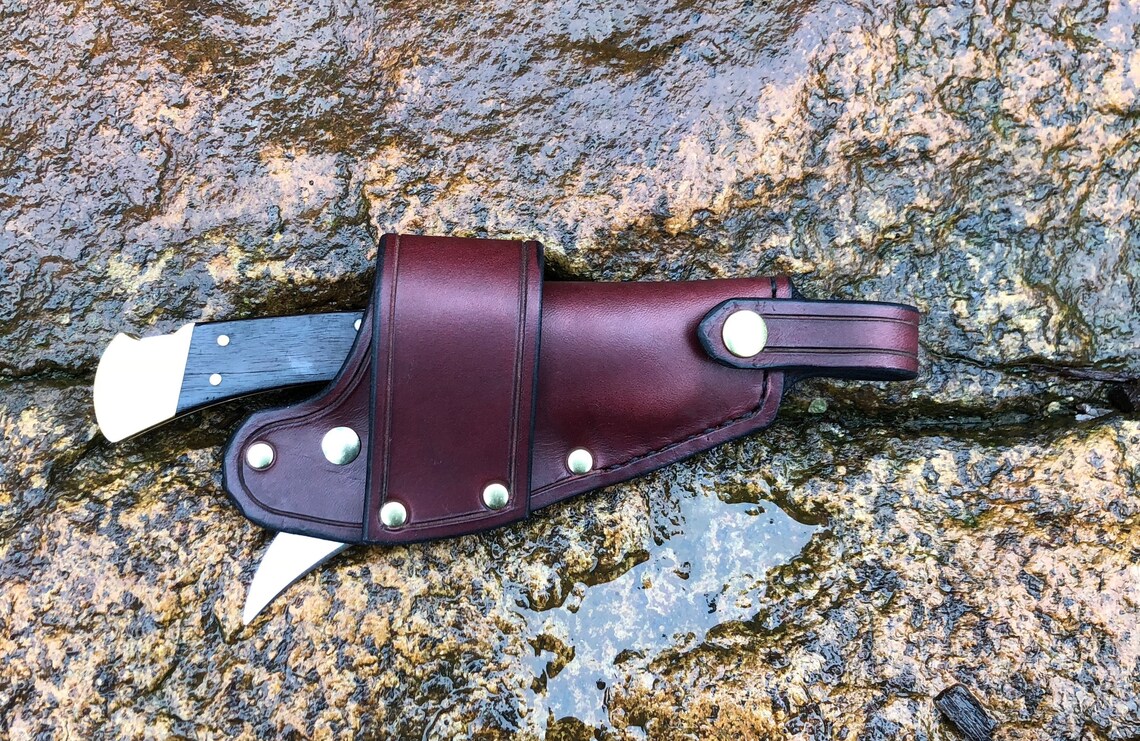 Buck 110 Quick Draw Knife Sheath Burgundy Brown Free Etsy