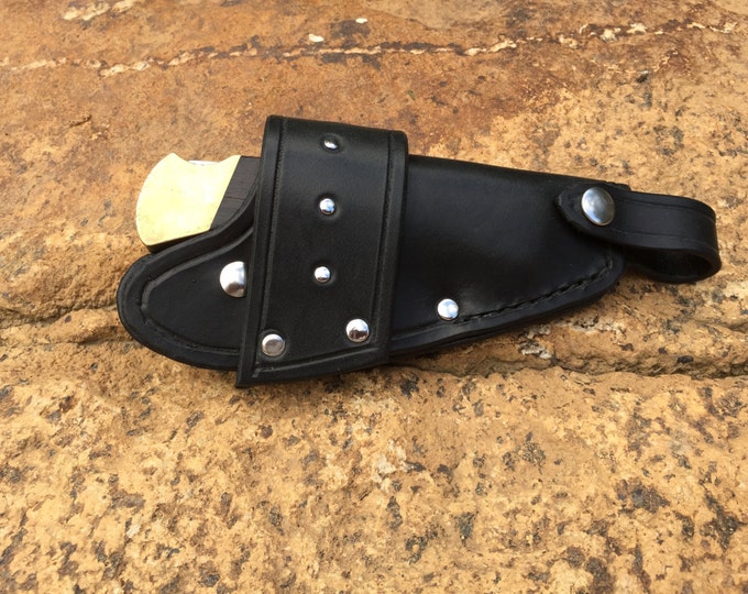 Buck 110 Quick Draw Knife Sheath Black With Nickel Plated Studs Etsy