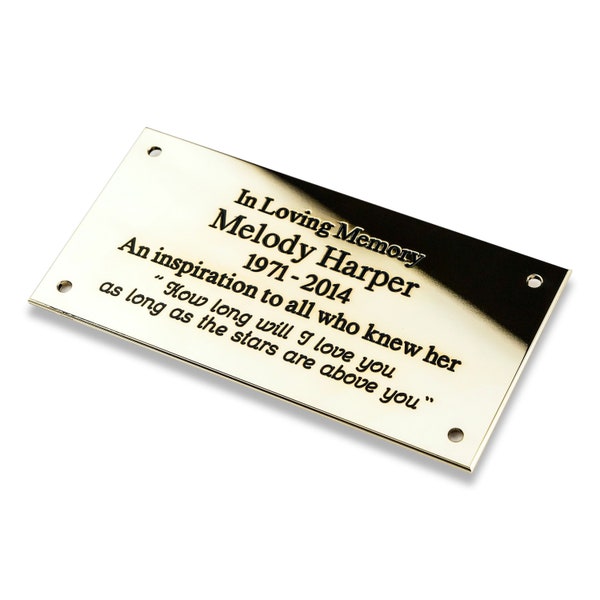 8" x 3" solid brass engraved nameplate