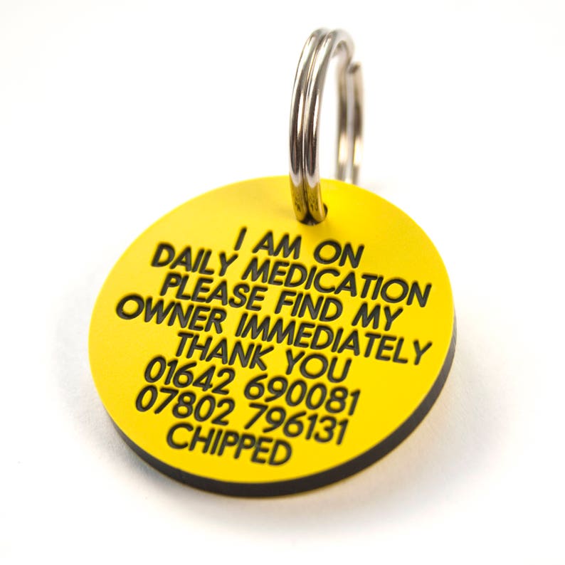 Buy Deeply Engraved 3mm Thick Plastic Dog Tag 33mm Round Online in