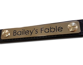 Solid brass horse headcollar nameplate, 100mm x 15mm