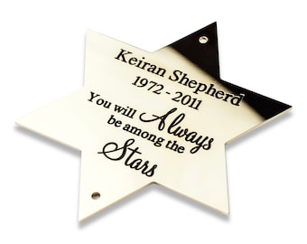 2" star shape solid brass engraved nameplate