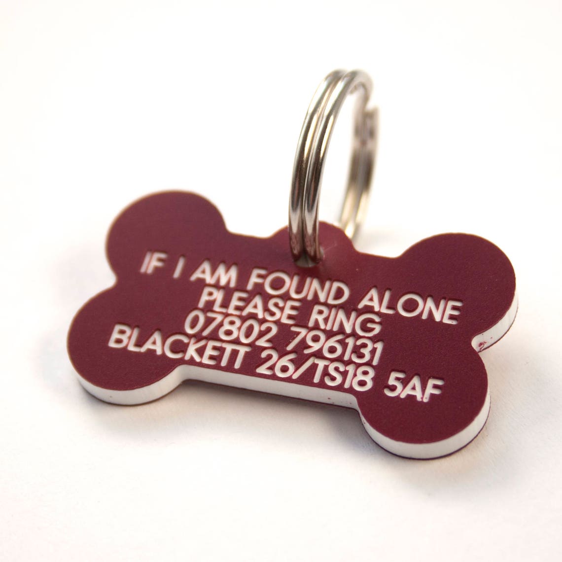 Deeply Engraved 3mm Thick Plastic Dog Tag 39x22mm Bone Etsy