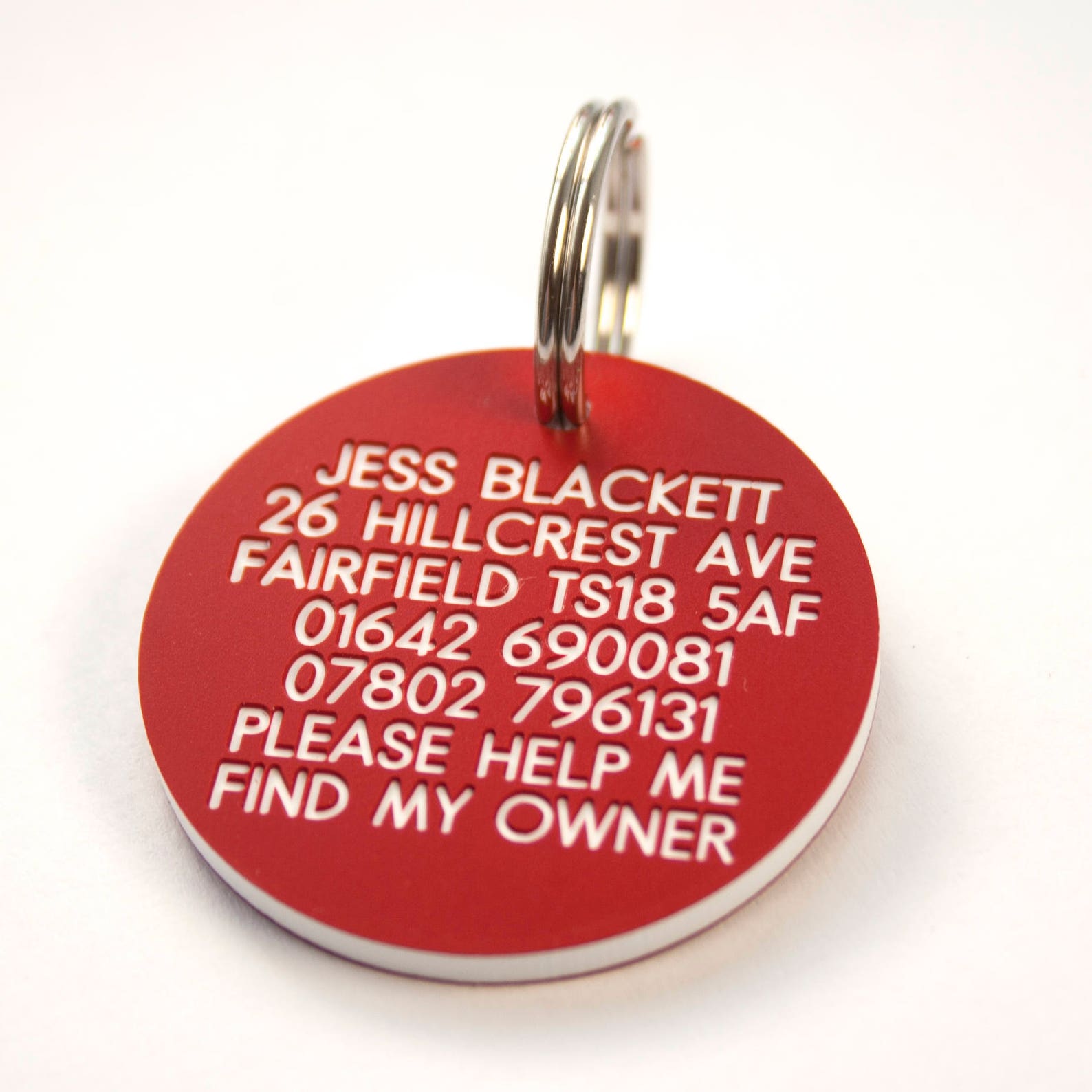 Deeply Engraved 3mm Thick Plastic Dog Tag 39mm Round Etsy UK