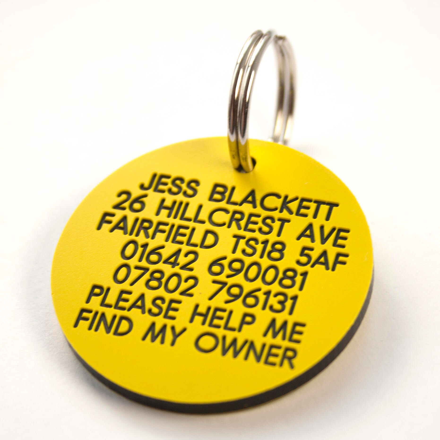 Deeply Engraved 3mm Thick Plastic Dog Tag 39mm Round Etsy UK