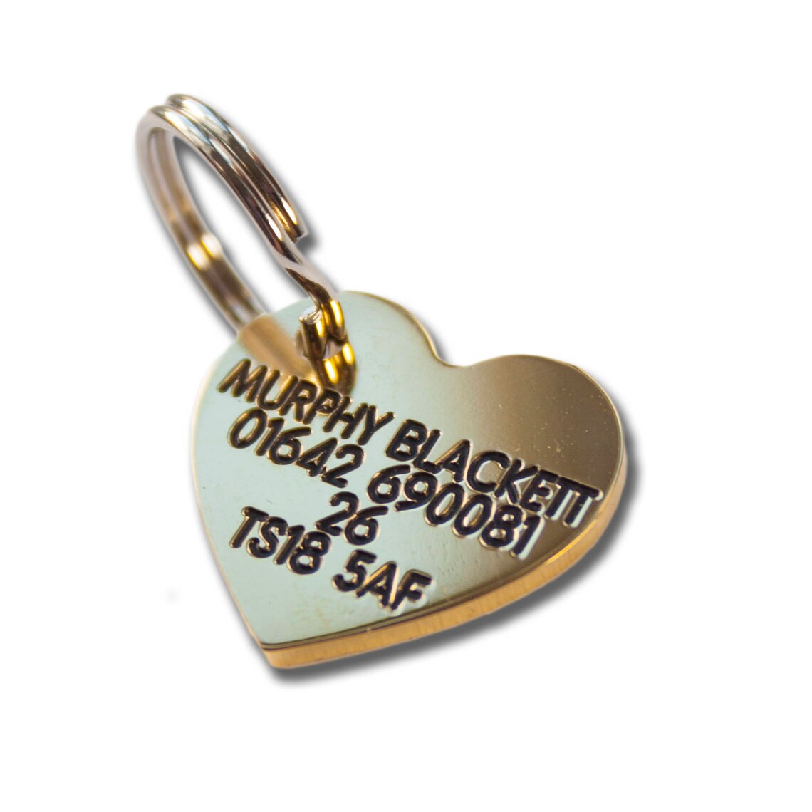Deeply Engraved Solid Brass Dog Tag 22x20mm Heart Etsy UK