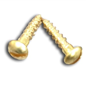 Set of four brass wood screws, no.4 x 1/2&quot; long