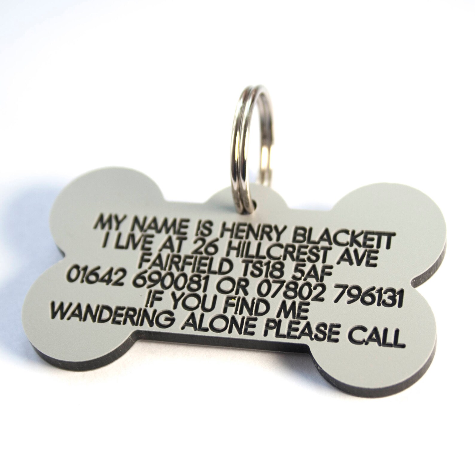 Deeply Engraved 3mm Thick Plastic Dog Tag 58x33mm Bone Etsy Canada