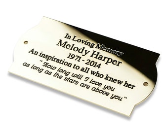 4" x 3" curve end design solid brass engraved nameplate