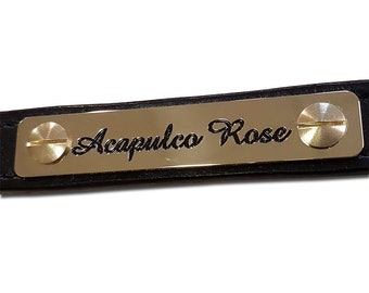 Solid brass horse headcollar nameplate, 80mm x 15mm