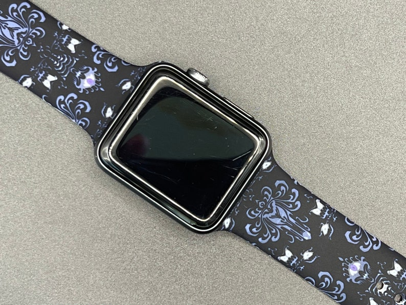 Haunted Mansion Black Out Apple Watch Band Silicone Sport Band image 2