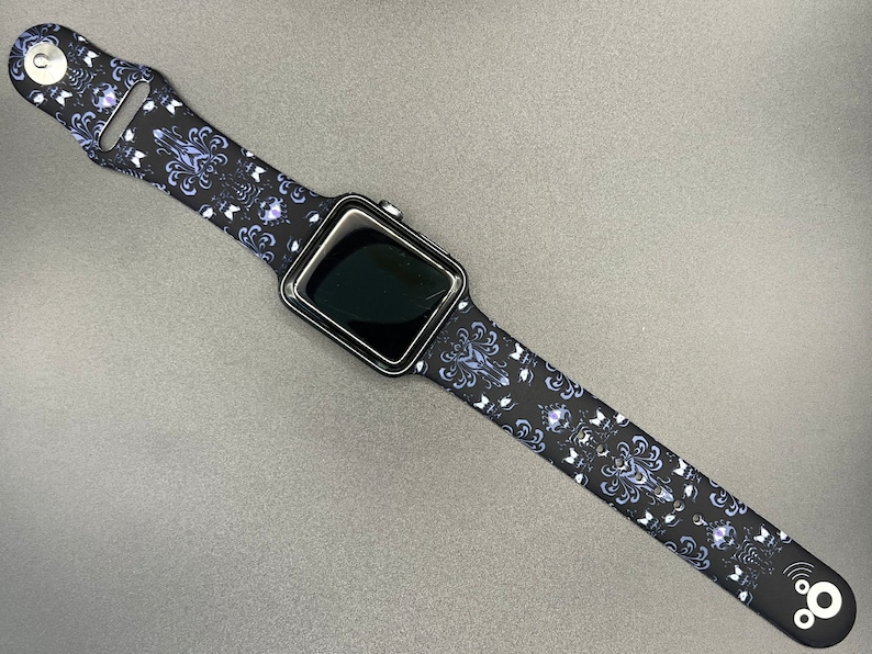 Haunted Mansion Black Out Apple Watch Band Silicone Sport Band image 3