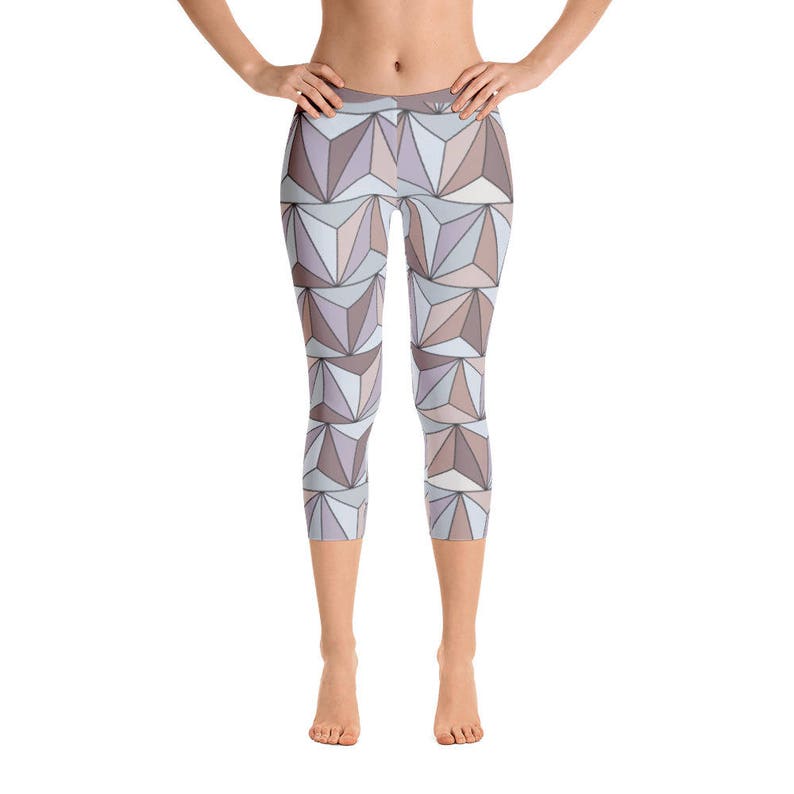 Epcot Spaceship Earth Capri Leggings / Disney World Park Yoga Leggings image 1