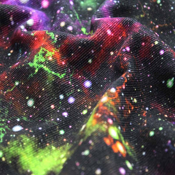 Galaxy Corduroy Fabric - 100% Cotton Needlecord - 22whale corduroy - Fabric by the meter - Space Fabric