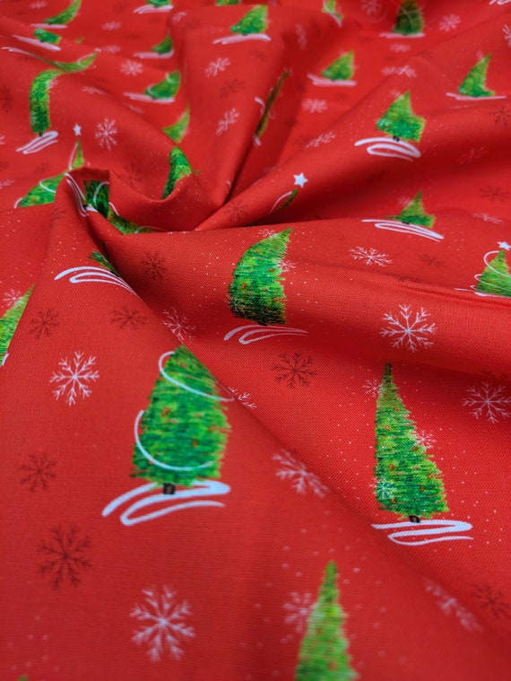 Trees Christmas Cotton - 100% Cotton - Seasonal Fabric - Christmas Tree  Fabric - Red and Green Trees - Quilting, Dressmaking, Crafting - Etsy