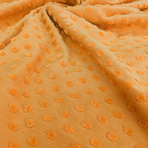 Mustard Embossed Dot Cotton Jersey - Fabric by the Meter - Fabric by the Half Meter - CLEARANCE
