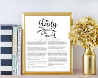 LDS Family Proclamation to the World, Printable File, Digital Print file, Mormon, Family Proclamation, Proclamation on the Family, Printable
