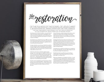 The Restoration Bicentennial Proclamation LDS Printable, Digital Download, Modern LDS Art