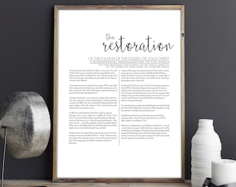 Script Restoration Bicentennial Proclamation LDS Printable, Digital Download, Modern LDS Art