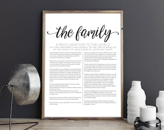 The Family Proclamation LDS Printable, Digital Download, Modern LDS Art