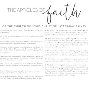 LDS Articles of Faith Landscape Digital Print, Printable File, Digital Print file, Mormon, Articles of Faith, Faith, Printable image 2