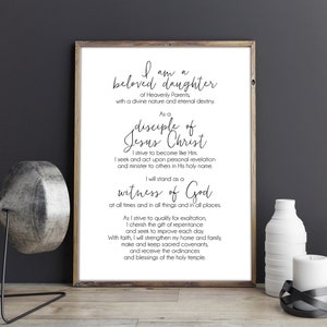 Young Women&#39;s Theme LDS Printable, Digital Download, Modern LDS Art, New YW Theme