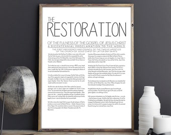 Modern Restoration Bicentennial Proclamation LDS Printable, Digital Download, Modern LDS Art