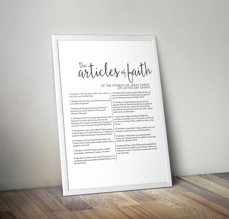 Set Of 3: Script Family Proclamation, The Living Christ, & Articles of Faith, LDS Printable, Digital Download, Modern LDS Art image 4