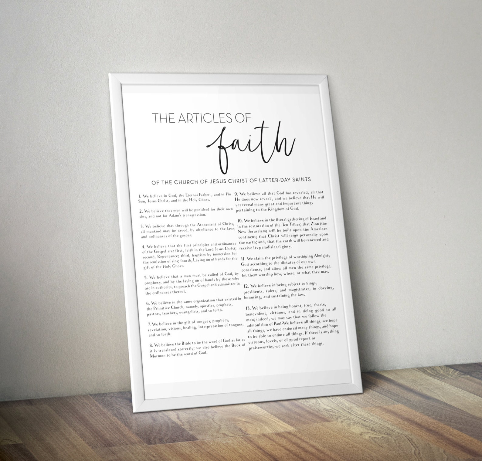 LDS Articles of Faith Digital Print Printable File Digital - Etsy