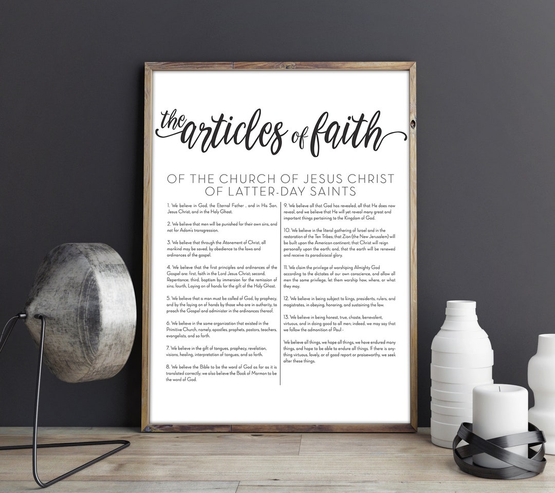The Articles of Faith LDS Printable Digital Download Modern - Etsy