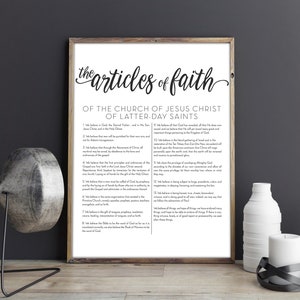 The Articles Of Faith LDS Printable, Digital Download, Modern LDS Art