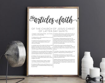 The Articles Of Faith LDS Printable, Digital Download, Modern LDS Art