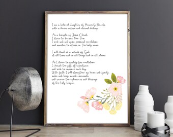 Young Women's Theme LDS Printable, Digital Download, Modern LDS Art, New YW Theme