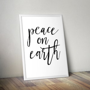 Peace On Earth Digital Print, Printable File, Digital Print file, Christmas, Peace On Earth, Christmas Printable, Christ, Printable
