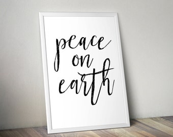 Peace On Earth Digital Print, Printable File, Digital Print file, Christmas, Peace On Earth, Christmas Printable, Christ, Printable